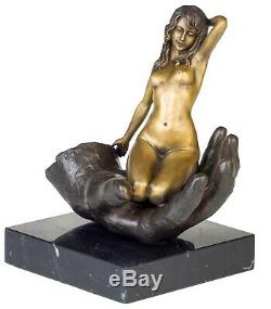 Statue Eroticism Art Bronze Woman Sculpture Figurine 23cm