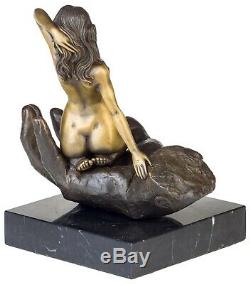 Statue Eroticism Art Bronze Woman Sculpture Figurine 23cm