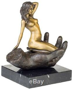 Statue Eroticism Art Bronze Woman Sculpture Figurine 23cm