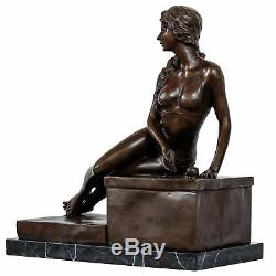 Statue Eroticism Art Woman Bronze Sculpture Figurine 33cm