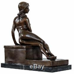 Statue Eroticism Art Woman Bronze Sculpture Figurine 33cm