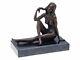 Statue Of Nude Woman Old Style / Art Deco Bronze Sculpture