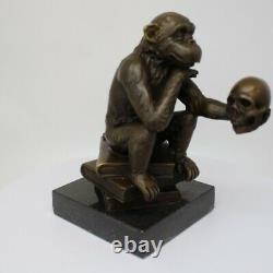 Statue Sculpture Animal Monkey Style Art Deco Massive Bronze Sign