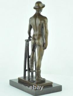 Statue Sculpture Athlete Nu Sexy Style Art Deco Massive Bronze