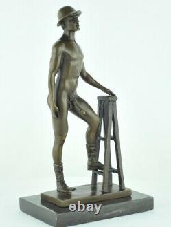 Statue Sculpture Athlete Sexy Style Art Deco Massive Bronze