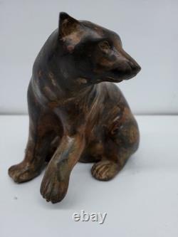 Statue Sculpture Bear Animal Style Art Deco Style Art Nouveau Solid Bronze S