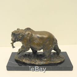 Statue Sculpture Bear Animal Style Art Deco Style Art Nouveau Solid Bronze S
