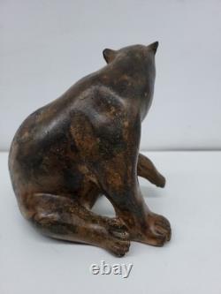 Statue Sculpture Bear Animal Style Art Deco Style Art Nouveau Solid Bronze S