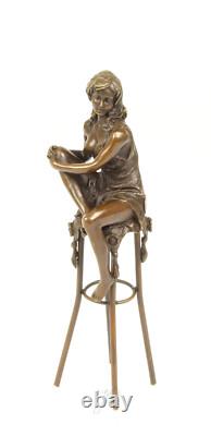 Statue Sculpture Bronze Art Deco New Woman Bar Stool DSBJ-11 Modern