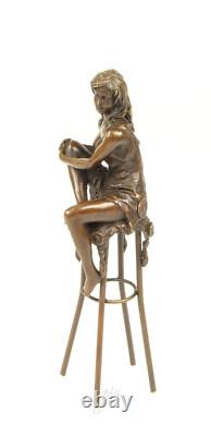Statue Sculpture Bronze Art Deco New Woman Bar Stool DSBJ-11 Modern