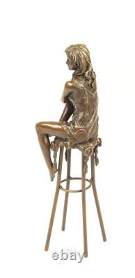 Statue Sculpture Bronze Art Deco New Woman Bar Stool DSBJ-11 Modern