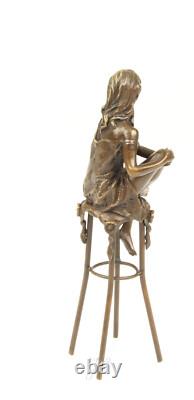 Statue Sculpture Bronze Art Deco New Woman Bar Stool DSBJ-11 Modern