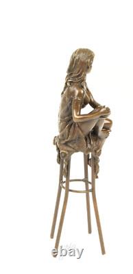 Statue Sculpture Bronze Art Deco New Woman Bar Stool DSBJ-11 Modern