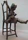 Statue Sculpture Cat Girl Chair Art Deco Style Art Nouveau Style Solid Bronze