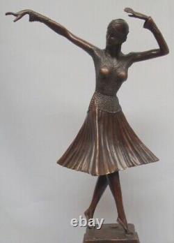 Statue Sculpture Charleston Dancer Art Deco Style Art Nouveau Bronze Mask