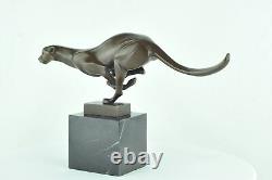 Statue Sculpture Cheetah Animalier Style Art Deco Style Art Nouveau Solid Bronze