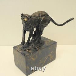 Statue Sculpture Cheetah Animalier Style Art Deco Style Art Nouveau Solid Bronze