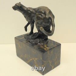 Statue Sculpture Cheetah Animalier Style Art Deco Style Art Nouveau Solid Bronze