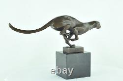 Statue Sculpture Cheetah Animalier Style Art Deco Style Art Nouveau Solid Bronze