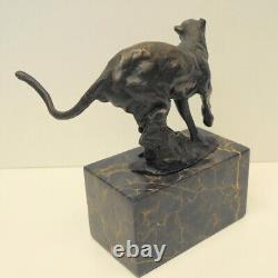 Statue Sculpture Cheetah Animalier Style Art Deco Style Art Nouveau Solid Bronze