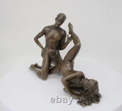 Statue Sculpture Couple Sexy Style Art Deco Style Art Nouveau Bronze Solid Sign