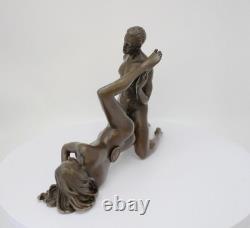 Statue Sculpture Couple Sexy Style Art Deco Style Art Nouveau Bronze Solid Sign