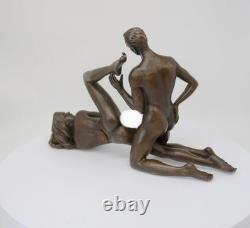 Statue Sculpture Couple Sexy Style Art Deco Style Art Nouveau Bronze Solid Sign