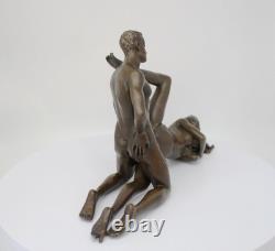 Statue Sculpture Couple Sexy Style Art Deco Style Art Nouveau Bronze Solid Sign