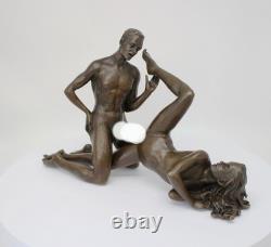 Statue Sculpture Couple Sexy Style Art Deco Style Art Nouveau Bronze Solid Sign