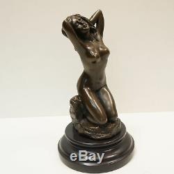 Statue Sculpture Dancer Naked Sexy Pin-up Art Deco Style Bronze Massive Sign