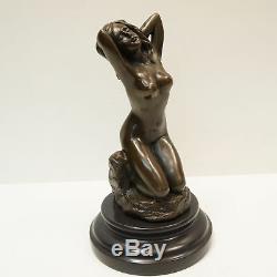 Statue Sculpture Dancer Naked Sexy Pin-up Art Deco Style Bronze Massive Sign