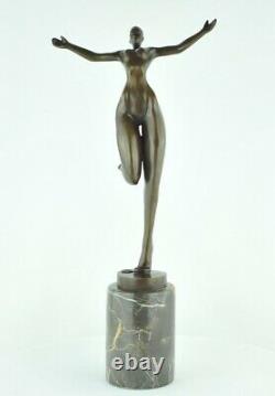 Statue Sculpture Dancer Nude Acrobat Sexy Style Modern Style Art Deco Bronze