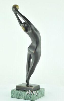 Statue Sculpture Dancer Nude Style Modern Style Art Deco Solid Bronze Sign