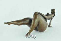 Statue Sculpture Dancer Sexy Pin-up Style Art Deco Massive Bronze
