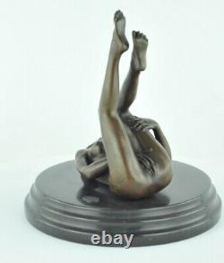 Statue Sculpture Dancer Sexy Pin-up Style Art Deco Solid Bronze