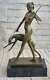 Statue Sculpture Diana The Huntress Art Deco Style New Nude Bronze 'lost' Wax