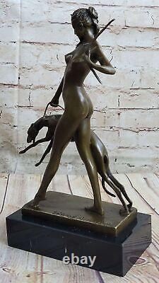 Statue Sculpture Diana the Huntress Art Deco Style New Nude Bronze 'Lost' Wax