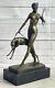 Statue Sculpture Diana The Huntress Art Deco Style Nouveau Style Bronze