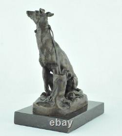 Statue Sculpture Dog Hunting Animal Tree Style Art Deco Massive Bronze Sign