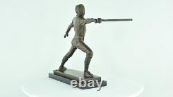 Statue Sculpture Fencing Epee Art Deco Style Art Nouveau Solid Bronze Sig