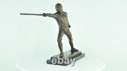 Statue Sculpture Fencing Epee Art Deco Style Art Nouveau Solid Bronze Sig