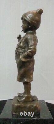 Statue Sculpture Garcon Smoker Style Art Deco Style Art New Solid Bronze Si