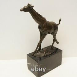 Statue Sculpture Girafe Animal Style Art Deco Style Art New Solid Bronze