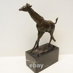 Statue Sculpture Giraffe Animal Style Art Deco Style Art Nouveau Solid Bronze