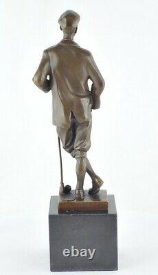 Statue Sculpture Golfer Golf Style Art Deco Massive Bronze Sign