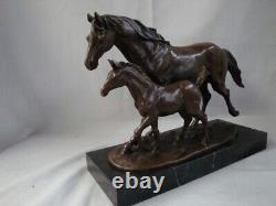 Statue Sculpture Horse Foal Animalier Style Art Deco Style Art Nouveau Bronze