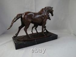 Statue Sculpture Horse Foal Animalier Style Art Deco Style Art Nouveau Bronze