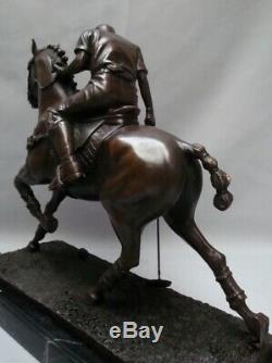 Statue Sculpture Horse Polo Sport Style Art Deco Solid Bronze Sign