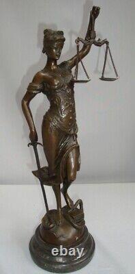 Statue Sculpture Justice Themis Art Deco Style Art Nouveau Bronze Massi