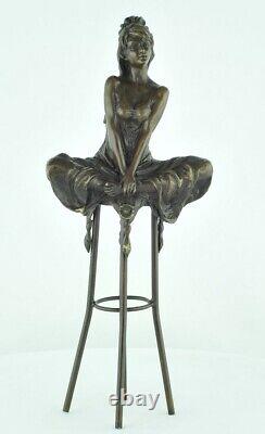 Statue Sculpture Lady Sexy Style Art Deco Style Art Nouveau Solid Bronze